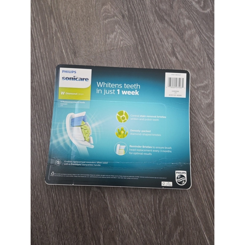 Philips Sonicare w/ Diamond Clean Brush Heads Medium 6 pack HX6066 New Sealed - Picture 5 of 5